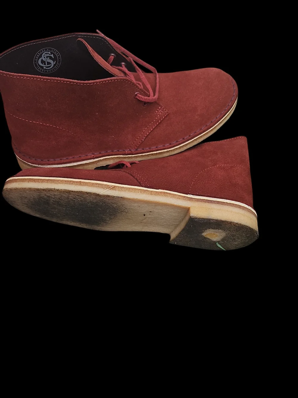 Clarks Men's Burgundy Suede Chukka Boots